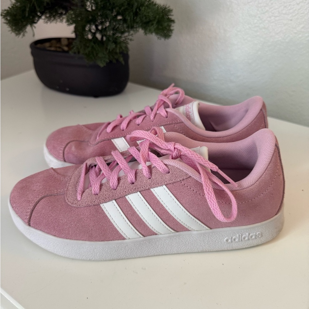 Adidas Suede Pink and White Trainers - Picture 4 of 7